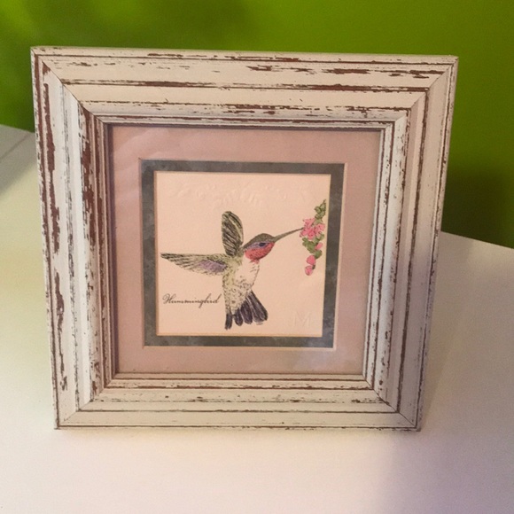 Hummingbird embossed art 7 x 7